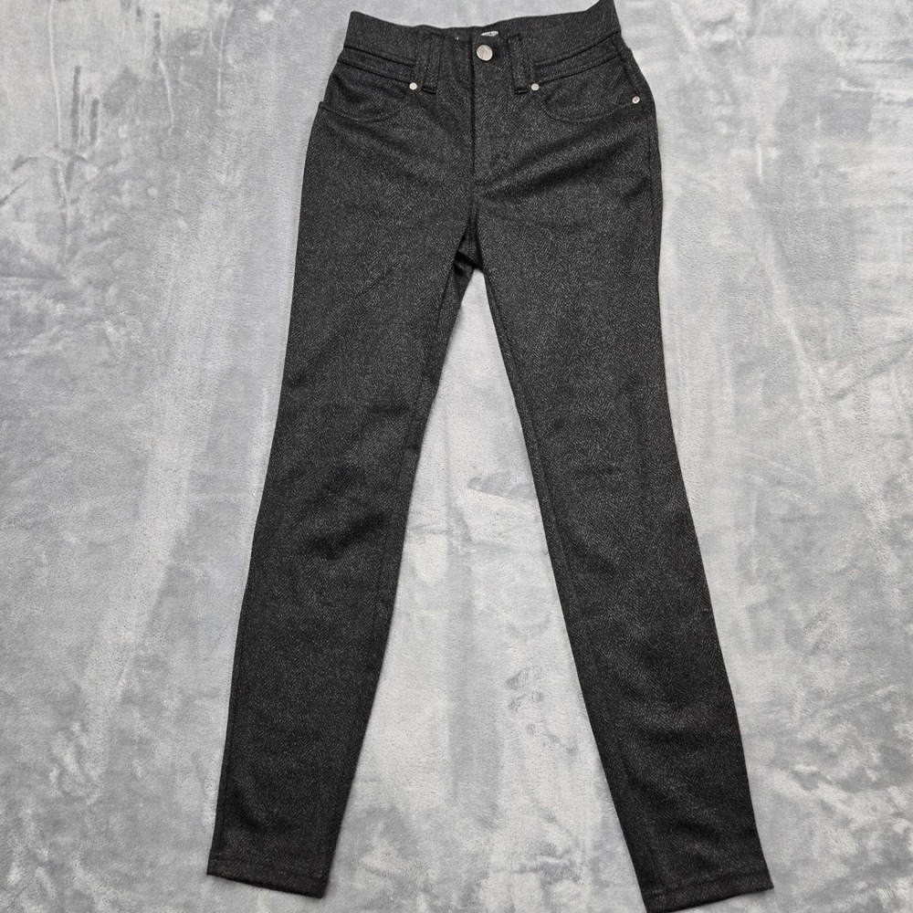Simply Vera Vera Wang Skinny Pants Grey Herringbone Womens Size XS 26W Stretch